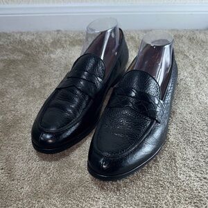 Gravati Black Leather Slip-On Loafers